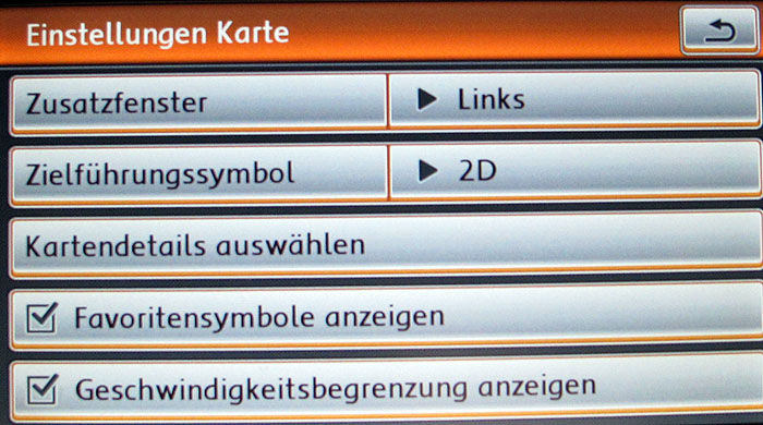 Einschalten der Anzeige der Geschwindigkeitsbegrenzungen