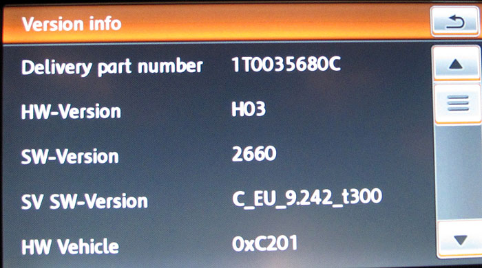 Nach dem Update ist aus dem 1T0 035 680 B mit FW 900 softwarem&auml;&szlig;ig ein 1T0 035 680 C mit SW 2660 geworden