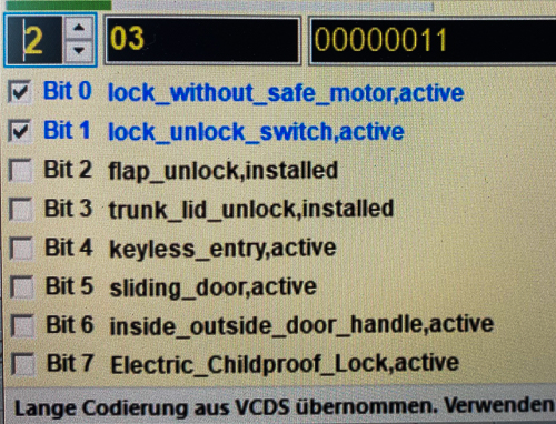 Ent-/Verriegelungsschalter Beifahrert&uuml;r nachger&uuml;stet